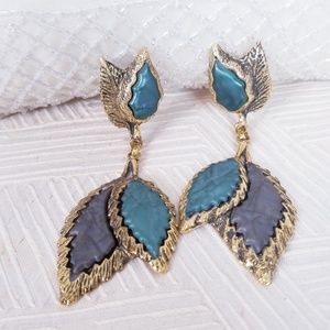 Vintage Fall Leaves Clip-On Earrings